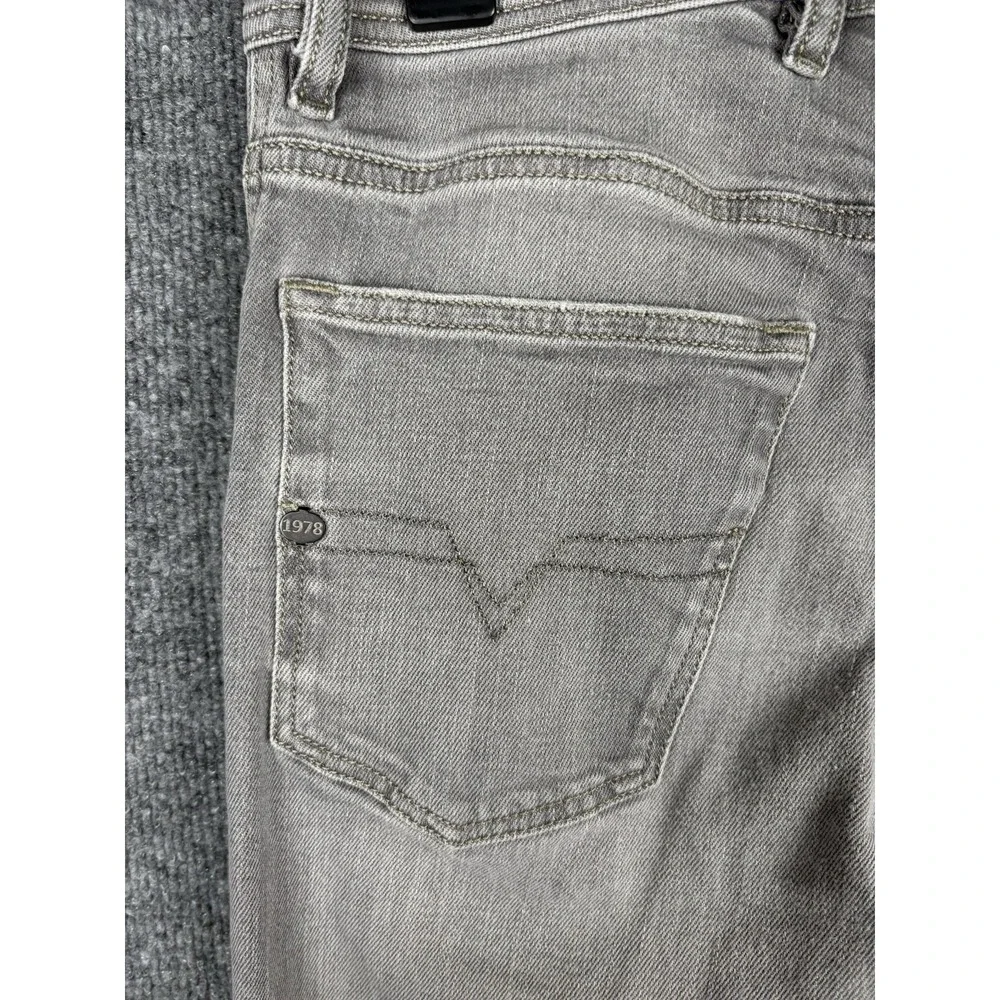 Diesel Waykee Jeans Mens 28x30 Gray 0839N Stretch Regular Straight Button Fly